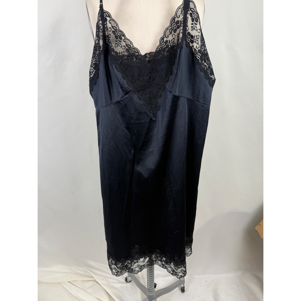 Slip Dress S/M Satin Blend Lace Lingerie Adjustable Nightgown Sexy‎ Sleep Wear